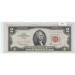 $2 RED SEAL 1963 (UNC) SUPER MARGINS AND REGISTRATION