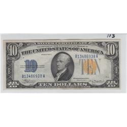 $10 NORTH AFRICA 1934 A SILVER CERTIFICATE BOLD CRISP AU+++