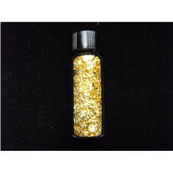 GLASS VIAL OF GOLD FLAKE