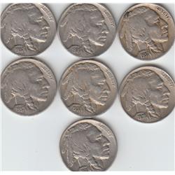 7 HIGHER GRADE COMMON DATE BUFFALOS