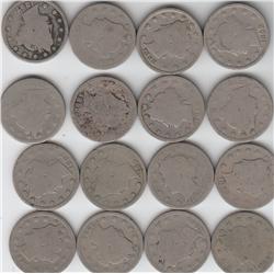 16 PRE 1899 LIBERTY NICKELS