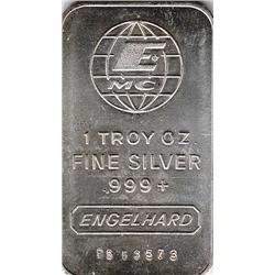 1 OUNCE ENGELHARD SILVER BAR .999 FINE