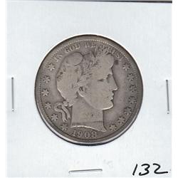 1908 O BARBER HALF