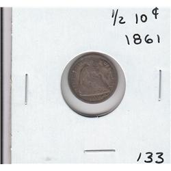 1/2 HALF DIME 1861