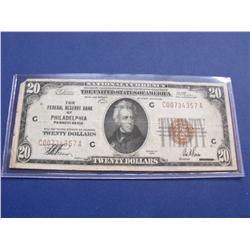 $20 FRBN 1929 BROWN SEAL