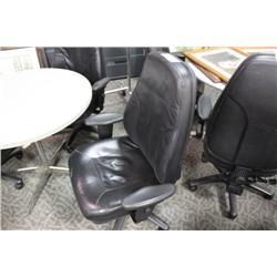 BLACK LEATHER ERGONOMIC TASK CHAIR