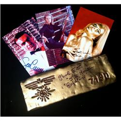 Goldfinger (1964) Shirley Eaton Autographed Gold Bar & Poster
