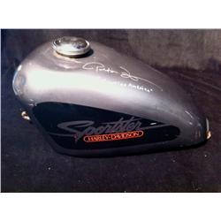 Easy Rider (1969) A Peter Fonda Autographed Harley Davidson Gas Tank and One Sheet