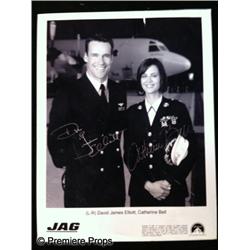 David Jones Elliot & Catherine Bell "JAG" Autographed Photo