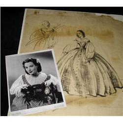 The Strange Woman (1946) Natalie Visart Costume Sketch for Hedy Lamar