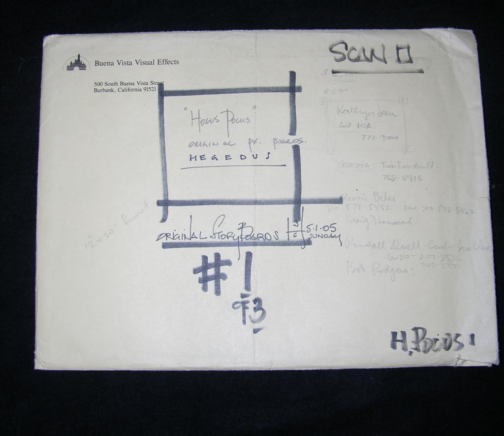 Hocus Pocus (1993) Original Hand Drawn Storyboards and Screenplay