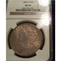 1880-CC Morgan Silver Dollar MS 62