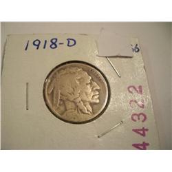 1918-D Buffalo Nickel, VG