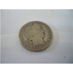 1904 Silver Barber Quarter