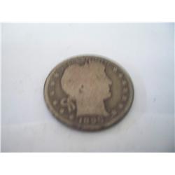 RARE DATE 1898-S Silver Barber Quarter