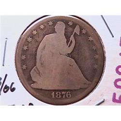 SCARCE 1876-Carson City Seated Half Silver Dollar