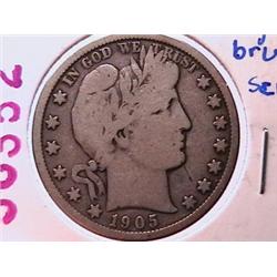 1905-S Silver Barber Half Dollar