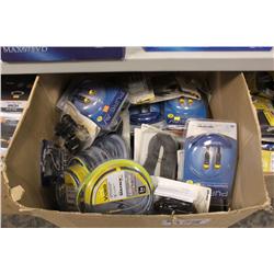 LARGE BOX OF MISC AV INVENTORY