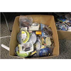 LARGE BOX OF MISC AV INVENTORY