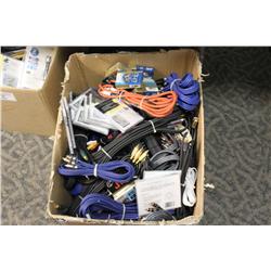 LARGE BOX OF MISC AV INVENTORY