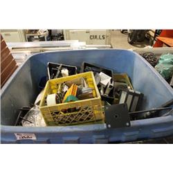 BIN OF ASSORTED IRONWORKING MATERIALS