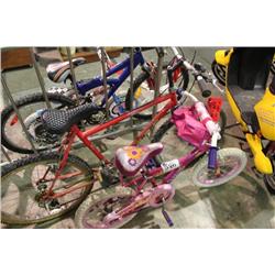 2 BIKES - PINK PRINCESS KIDS BIKE & RED BRC