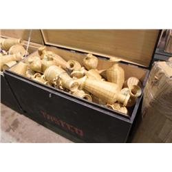 BIN FULL OF WICKER VASES & LIGHTING