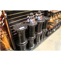 LOT OF POTTERY STANDS & SCULPTURES