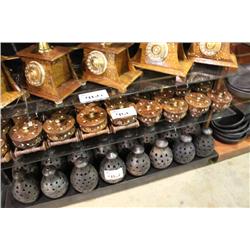 SHELF OF WOODEN NICK NACKS