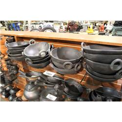 SHELF OF POTTERY COOKWARE