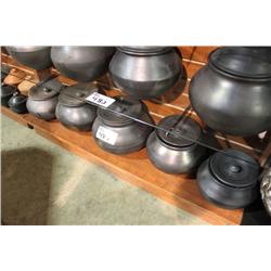 SHELF OF POTTERY COOKWARE