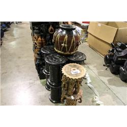 SHELF OF POTTERY STANDS