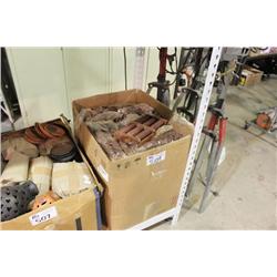 BOX OF WOODEN FOOT MASSAGERS & TOYS