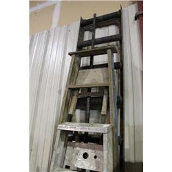 LOT OF LADDERS -  SHOP STANDS -  CONVEYOR & VACUUM