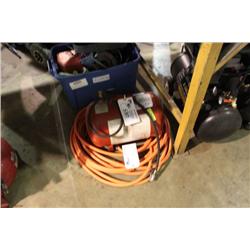 BIN OF MISC TOOLS -  AIR TANK & HOSE