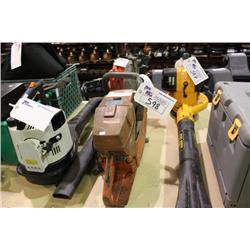 2 LEAF BLOWERS & A GAS CHOP SAW