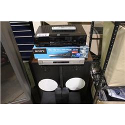 ASSORTED STEREO EQUIPMENT -  SPEAKERS & BLU RAY