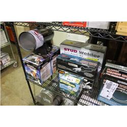 SHELF OF ASSORTED HEATERS -  REGULATORS & MISC