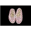Image 1 : Pair of Children's Sioux Moccasins Fully beaded, red and white in color.Fully beaded, red and white 