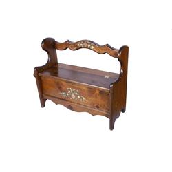 Contemporary Dome Top Trunk and Bench Trunk has brass handles, cedar lined, one shelf, signed "Wood 