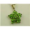 Image 1 : Stylish 10K Yellow Gold Ladies Pendant Fine set with over 20 fine green Chrome Diopside weighing app