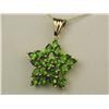 Image 2 : Stylish 10K Yellow Gold Ladies Pendant Fine set with over 20 fine green Chrome Diopside weighing app