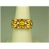 Image 2 : Very High Quality 10K Yellow Gold Ladies Ring Set with 6 custom Radiant cut intense orange Citrines 