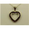 Image 1 : Ladies 10K YG Heart Design Pendant Custom made, channel set with over 1.00 carat in fine color blue 