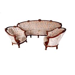 Contemporary 3 Piece Living Room Set French Provincial sofa and two large living room chairs. Sofa m