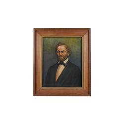 Original Oil on Canvas of Samuel Colt By L Shipshee, signed lower right hand corner, image size is 2