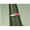 Image 2 : Hi-Quality 14K WG Ladies Vintage Estate Ring Set with a fine oval red ruby weighing 1.09 carat and 2