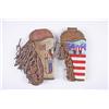 Image 1 : Two American Indian Leather Beaded Holsters One with an American Eagle and stripes; the other with a