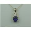 Image 1 : Spectacular 14K WG Ladies Handmade Pendant Set with a center fine oval cobalt sapphire weighing 2.47
