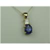 Image 2 : Spectacular 14K WG Ladies Handmade Pendant Set with a center fine oval cobalt sapphire weighing 2.47